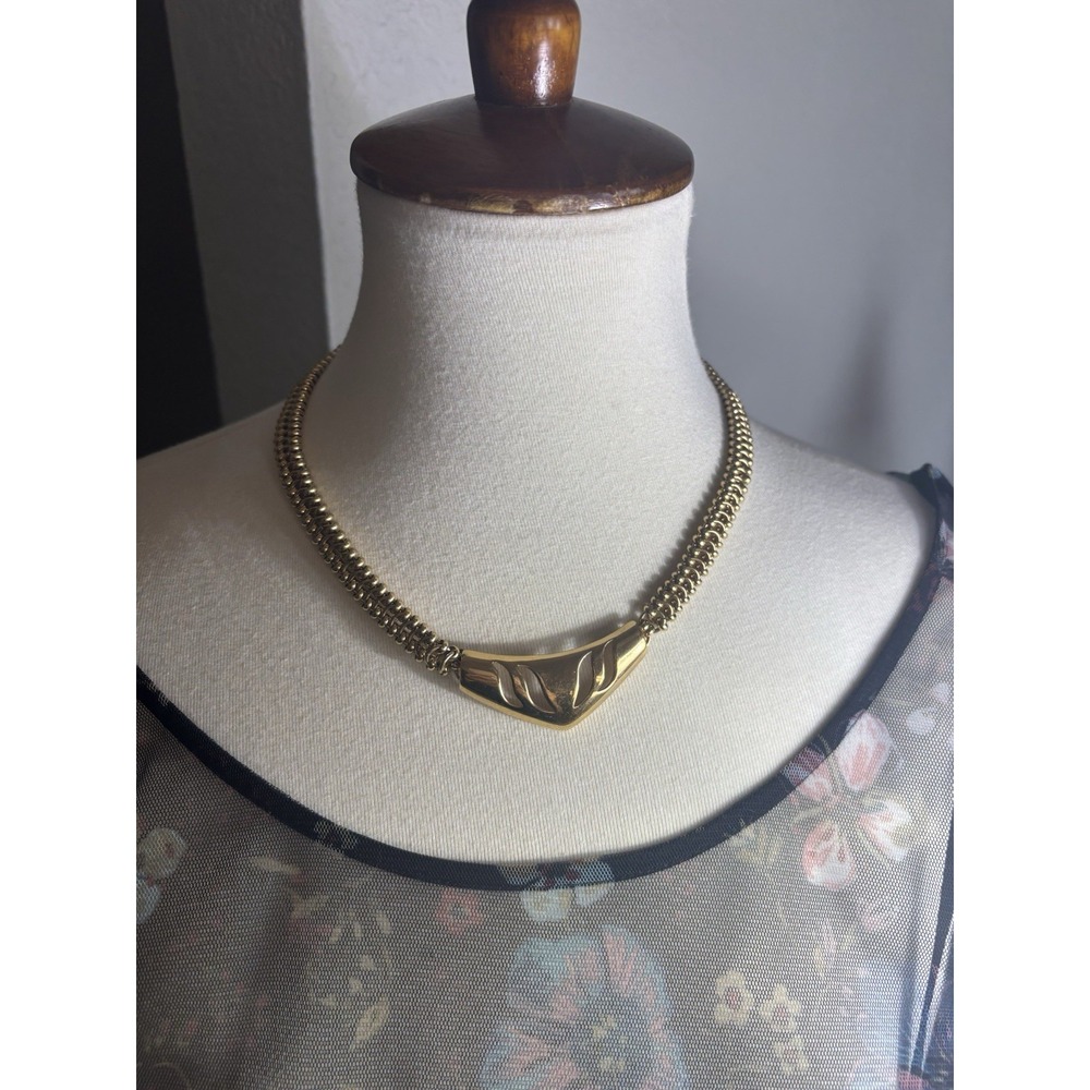 Vintage Signed Monet Chunky Gold‎ Tone Chain Necklace 19"